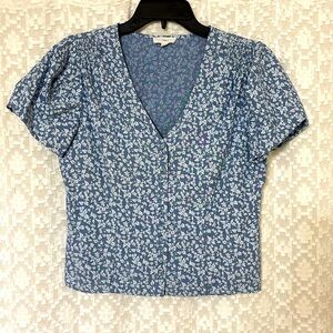 Chambray floral top
